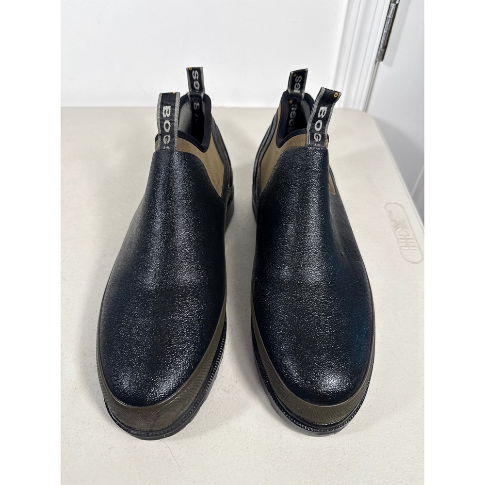 Bogs Tillamook Bay Men 11 Black Waterproof Rubber Slip On Rain Boot 68142-001